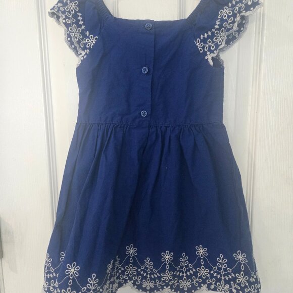 Gymboree  Girls Mommy And Me Eyelet Fit And Flare Dress - Blue Belle  4t - Picture 2 of 3
